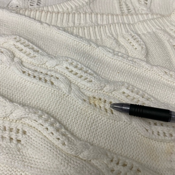 Cambridge Collections Mens Size Large Ivory  Cable Knit Sweater - Picture 5 of 7
